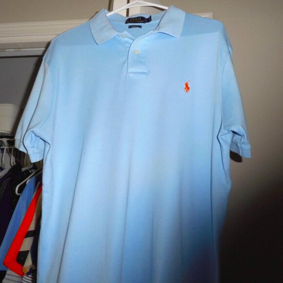 RALPH LAUREN POLO SHRT MENS LT BLUE - Picture 1 of 13